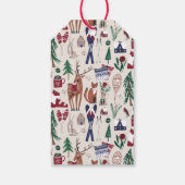 Bos herten noords Kerstmis Cadeaulabel (Achterkant)
