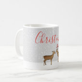 Bos Herten Prettig Kerstfeest Winter Koffiemok (Voorkant links)