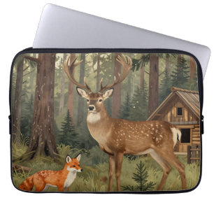 Bos Herten Vos Boshuis Scene Laptop Sleeve