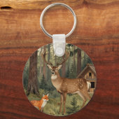Bos Herten Vos Boslandhut Scene Sleutelhanger (Achterkant)