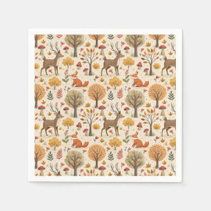 Bos Herten & Vos Herfst Bos Dieren Patroon Servet