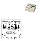 Bos Herten Vrolijk kerstfeest met liefde, Paar Lab Rubberstempel (Gestempeld)