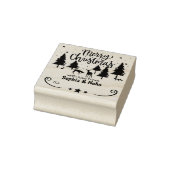 Bos Herten Vrolijk Kerstfeest met liefde, Paar Rubberstempel (Stempel)