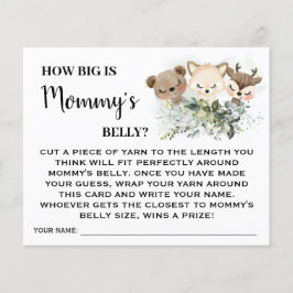 Bos Hoe groot is de buik van mama Baby Shower spel Flyer