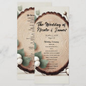 Bos Hout Eucalyptus Katoen Rustiek Programma Programmakaart (Voorkant / Achterkant)