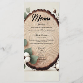 Bos Hout Eucalyptus Katoen Rustieke Trouwmenu Menu