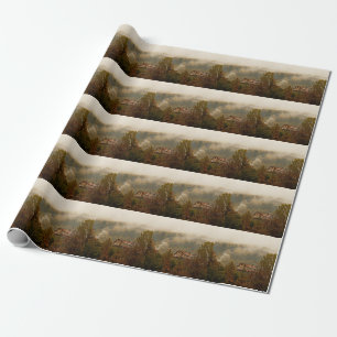 Bos houten huis: rustige scène cadeaupapier