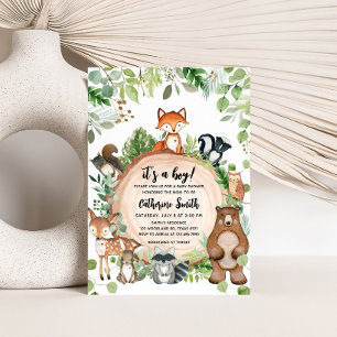 Bos houten plak Baby Shower Kaart