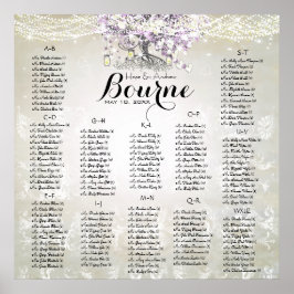 Bos Houten Pot Lavendel Hart Blaadje Boom Bruiloft Poster