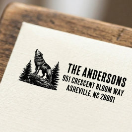 Bos Huilende Wolf Familienaam Retouradres Rubberstempel