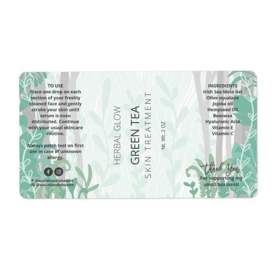 Bos Illustratie Druppelfles Labels (Voorkant)