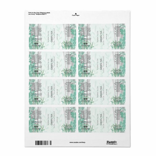 Bos Illustratie Druppelfles Labels (Full Sheet)