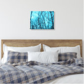Bos in azuur canvas afdruk (Insitu (Slaapkamer))