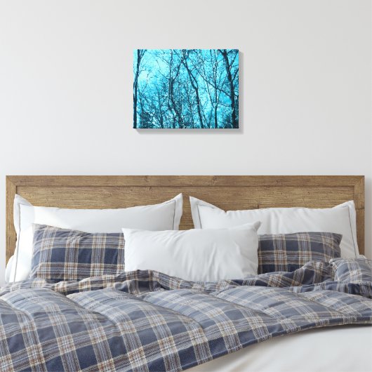 Bos in azuur canvas afdruk (Insitu (Slaapkamer))