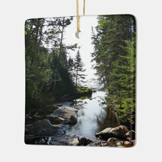 Bos in de buurt van Hunters Beach Keramisch Ornament (Links)