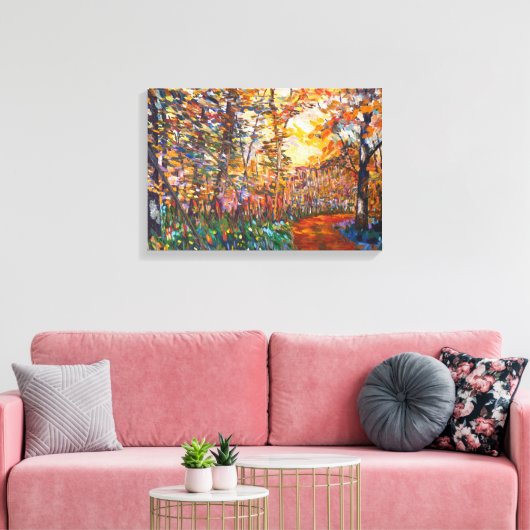 Bos in de herfst canvas afdruk (Insitu (Woonkamer))