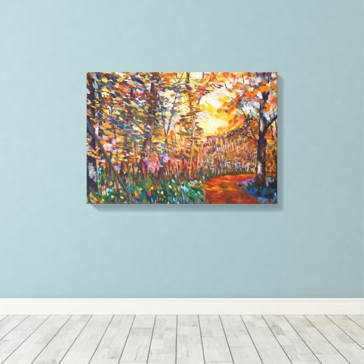 Bos in de herfst canvas afdruk (Insitu (Houten vloer))