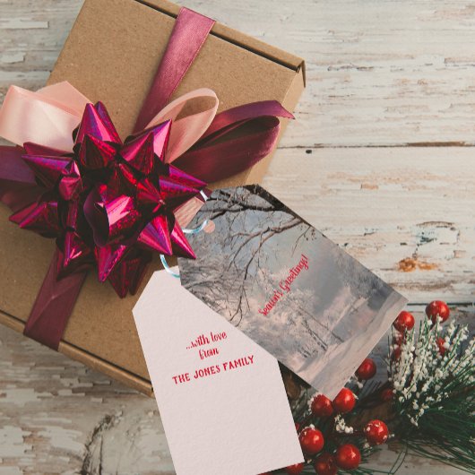 bos in de winter cadeaulabel