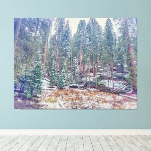 Bos in de winter canvas afdruk (Insitu (Houten vloer))