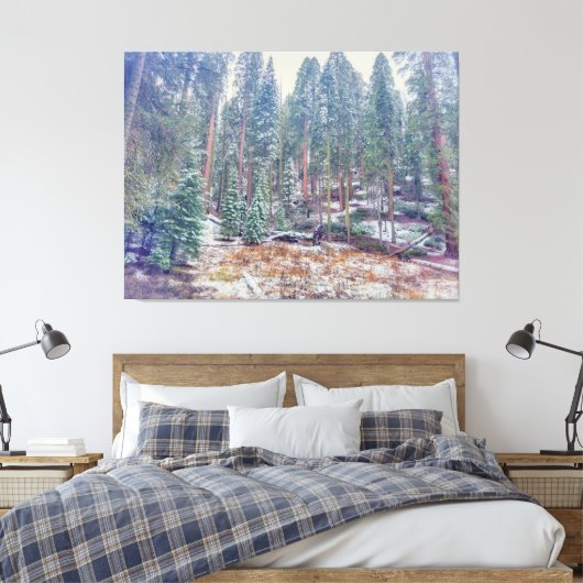 Bos in de winter canvas afdruk (Insitu (Slaapkamer))