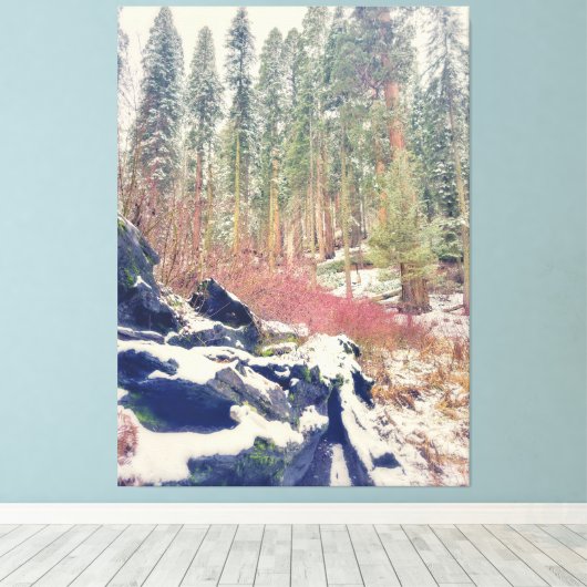 Bos in de winter canvas afdruk (Insitu (Houten vloer))