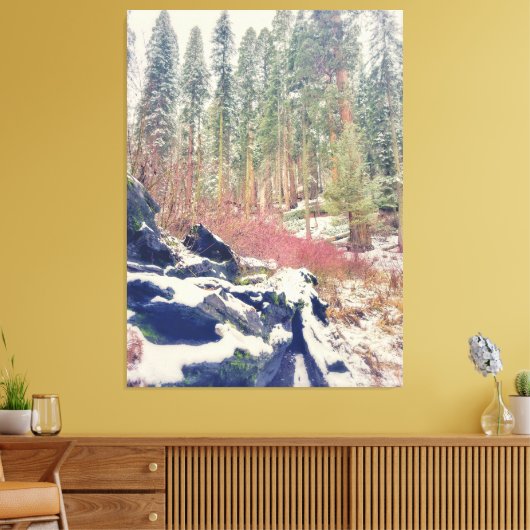 Bos in de winter canvas afdruk (Insitu (Woonkamer))