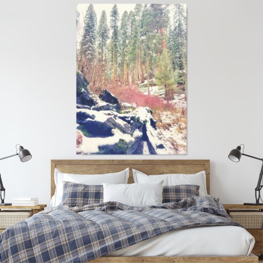 Bos in de winter canvas afdruk (Insitu (Slaapkamer))