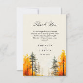 Bos in herfstkleuren bruiloft bedankkaart (Voorkant)
