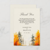 Bos in herfstkleuren bruiloft bedankkaart (Voorkant / Achterkant)