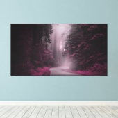Bos in Mist Fantasy Landschap Canvas Afdruk (Insitu (Houten vloer))