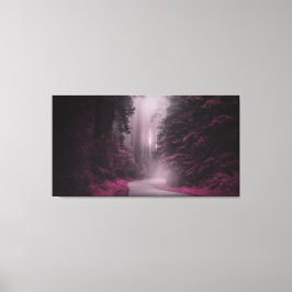 Bos in Mist Fantasy Landschap Canvas Afdruk