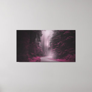 Bos in Mist Fantasy Landschap Canvas Afdruk