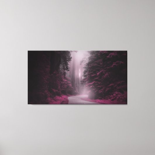 Bos in Mist Fantasy Landschap Canvas Afdruk (Voorkant)