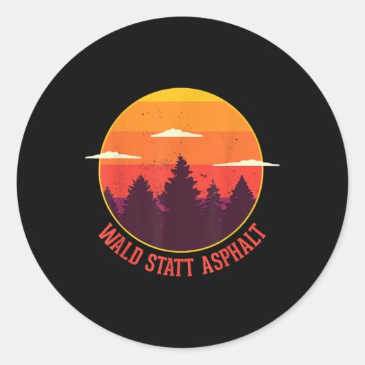 Bos in plaats van asfalt Natuur Mountains bos Ronde Sticker (Voorkant)