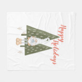 Bos kabouter fijne feestdagen fleece deken (Voorkant (Horizontaal))