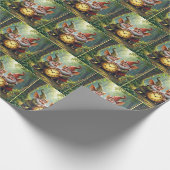 Bos kabouters met oude klok cadeaupapier (Hoek)