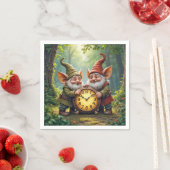 Bos kabouters met oude klok servet (Insitu)