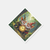 Bos kabouters met oude klok servet (Hoek)