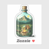 Bos Kamperen In Een Fles Vinyl Sticker | Sticker (Vel)