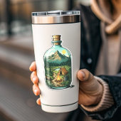 Bos Kamperen In Een Fles Vinyl Sticker | Sticker