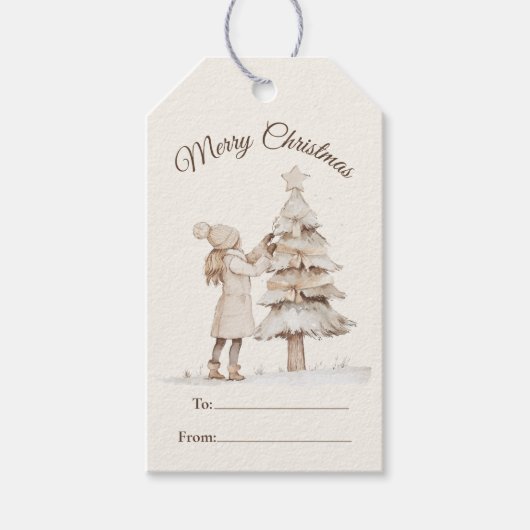 Bos Kerstboom Cadeaulabel (Voorkant)