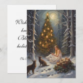 Bos Kerstboom Illustratie Kerstkaart (Voorkant / Achterkant)