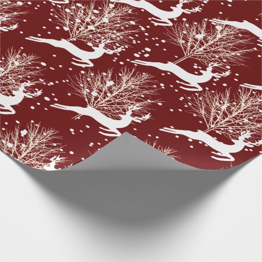 Bos kerstherten - rood cadeaupapier (Hoek)