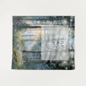 Bos Kerstring Lichtjes Bloem Bruiloftsfoto Achterg Wandkleed (Voorkant (horizontaal))