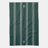 Bos | Klassieke reepband monogram Theedoek (Verticaal)