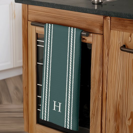 Bos | Klassieke reepband monogram Theedoek