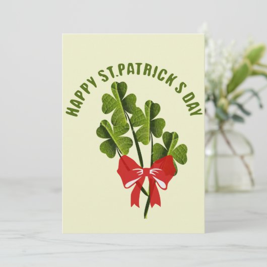 Bos Klaver Feestdagenkaart (Staand voorkant)