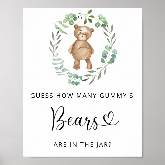 Bos kleine beer raad hoeveel GUMMY'S beren Poster (Voorkant)