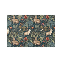 Bos & konijn William Morris, Bloemen, Patroon,
