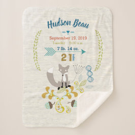 Bos kwekerij vos blad bloemmotief geboorte statist sherpa deken